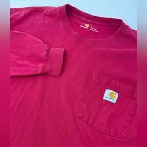 Carhartt Men’s Long Sleeve Red Pocket T-Shirt K126 Sz Large N0